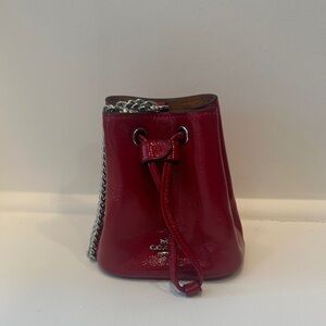 Coach Cherry Red Mini Bag with Chain